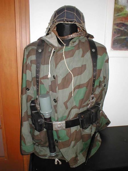 Luftwaffe camo Herman Goering division, giaccone invernale reversibile con accessori